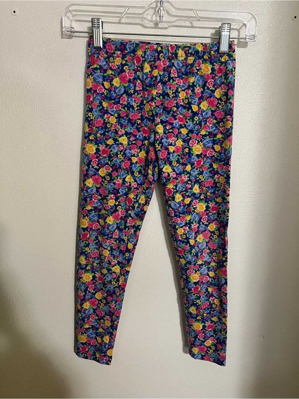 POLO RALPH LAUREN Classic Floral Casual‎ Preppy Leggings Pink Yellow Girl's Sz M